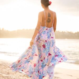 Sarus Crane Maxi Dress