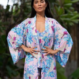 Sarus Crane Short Kimono