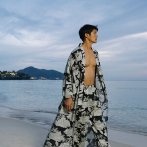 Mens Toile Oversized Kimono